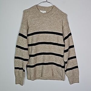 H&M XS tan and black striped sweater